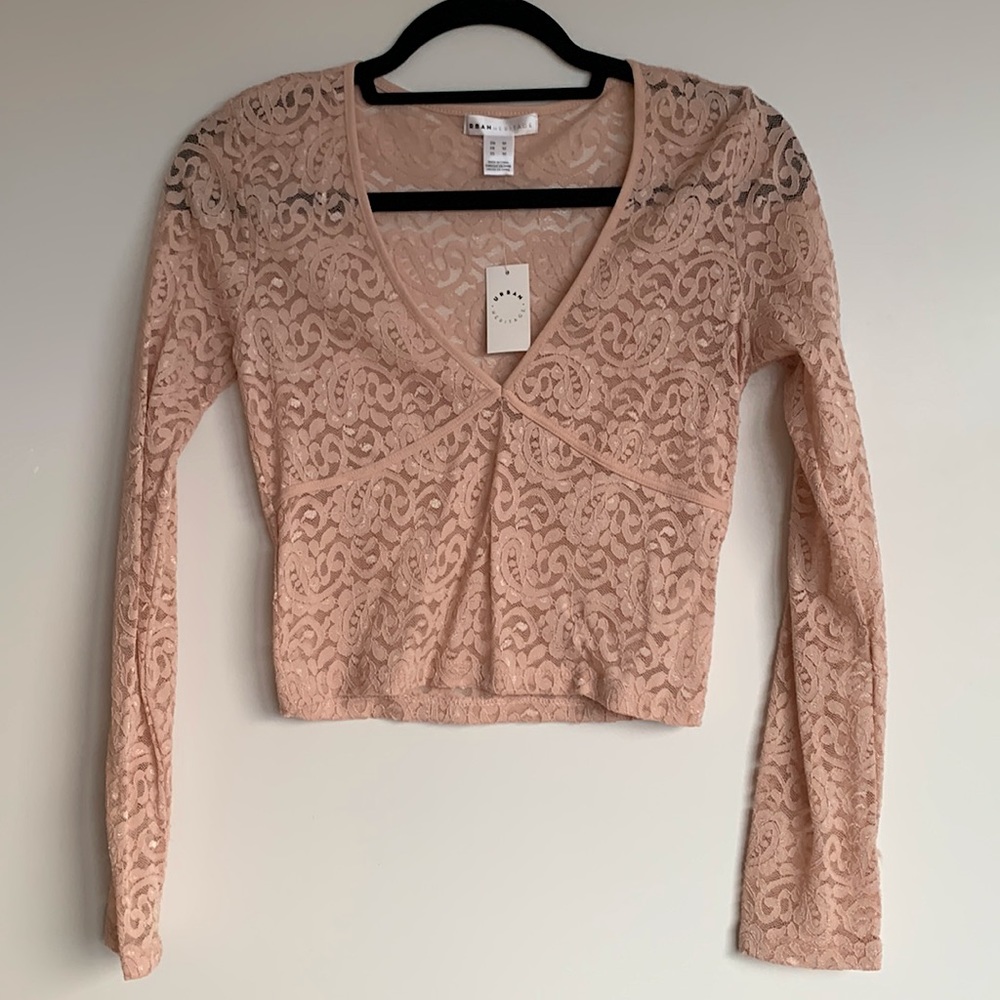 NWT Longsleeve Lace Crop Top Size M Urban Heritage